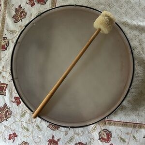 Hand Held Adjustable Snare Drum 14” with Wool Mallet